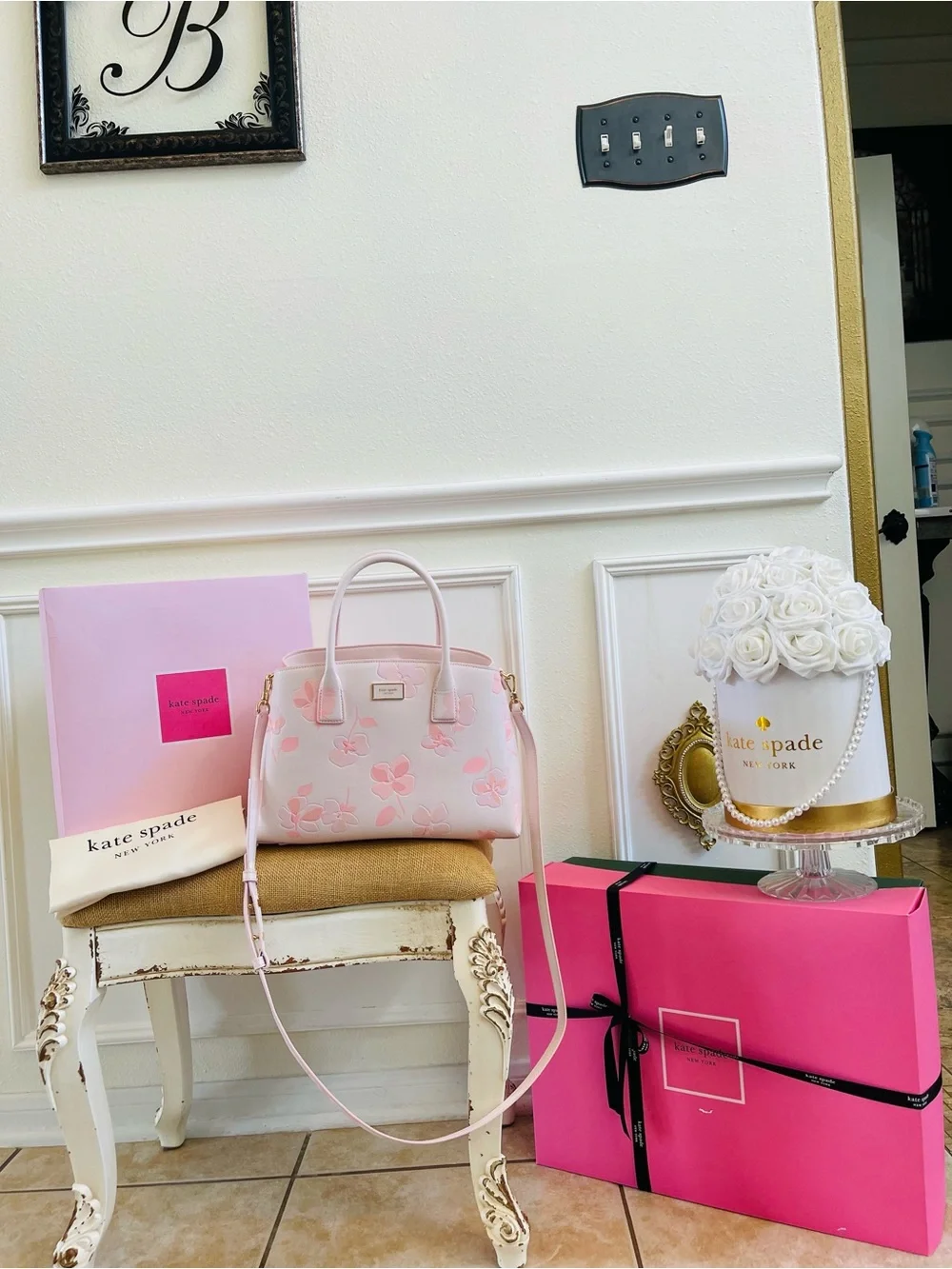 Kate Spade New York serena spring pansies embossed satchel